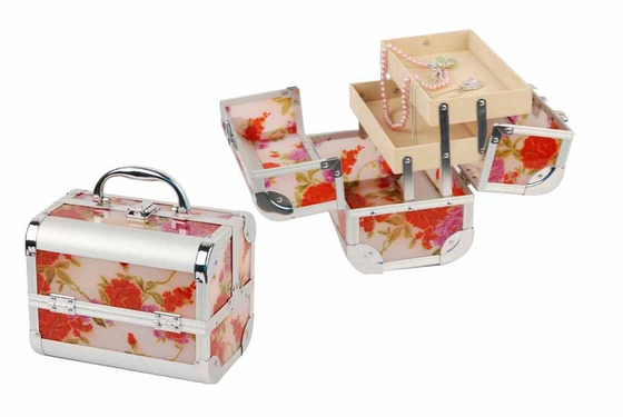 女性/化粧品の芸術家のために専門 4 つの移動可能な皿の構造の携帯用道具箱