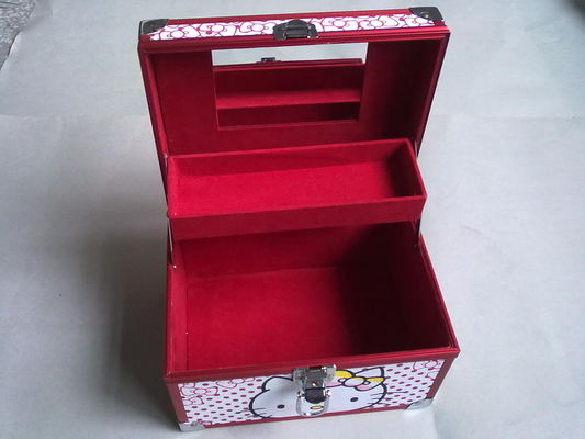 携帯用ピンクの専門の化粧箱はビロードのライニングをカスタマイズします